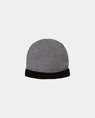 Custom infant baby rib beanie in ring-spun cotton - Granite Heather/ Black