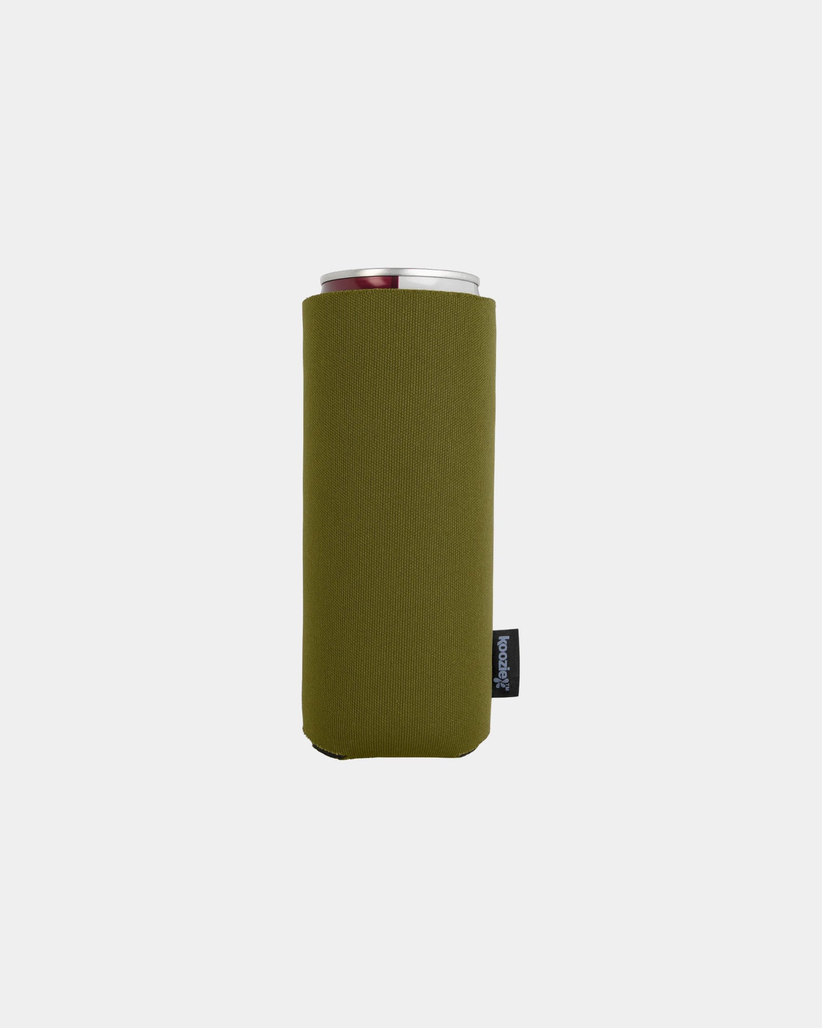 Custom collapsible slim can cooler sleeve - Olive Green