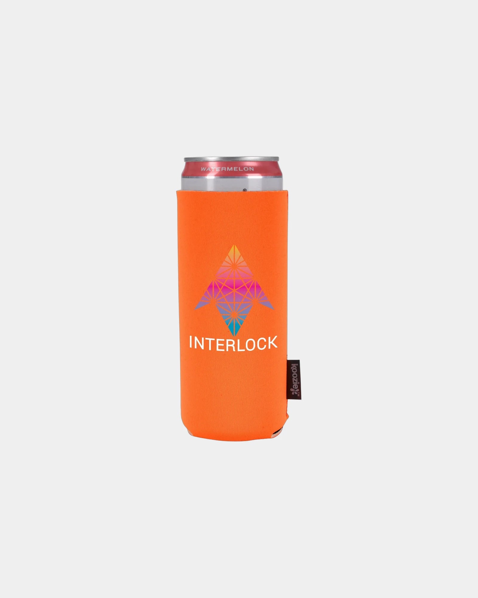 Custom magnetic neoprene slim can cooler - Electric Orange