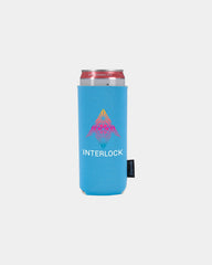 Custom magnetic neoprene slim can cooler - Neon Blue