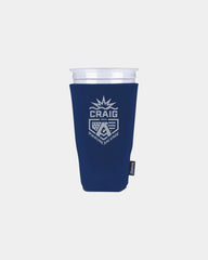 Custom polyester tall cup cooler sleeve for 32 oz cups - Navy