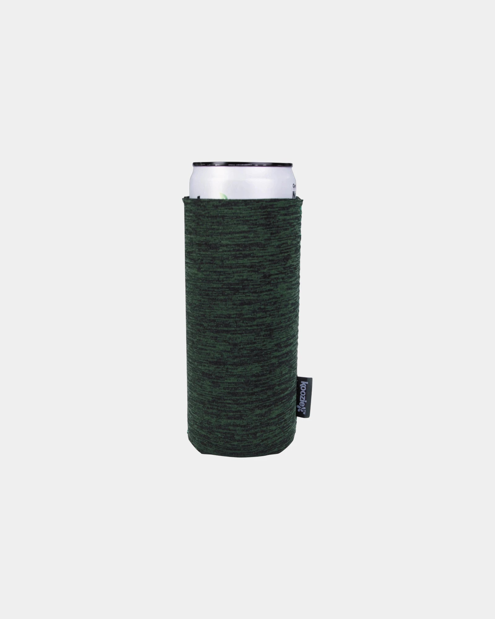 Custom heathered slim can cooler for 12 oz cans - Hunter Green