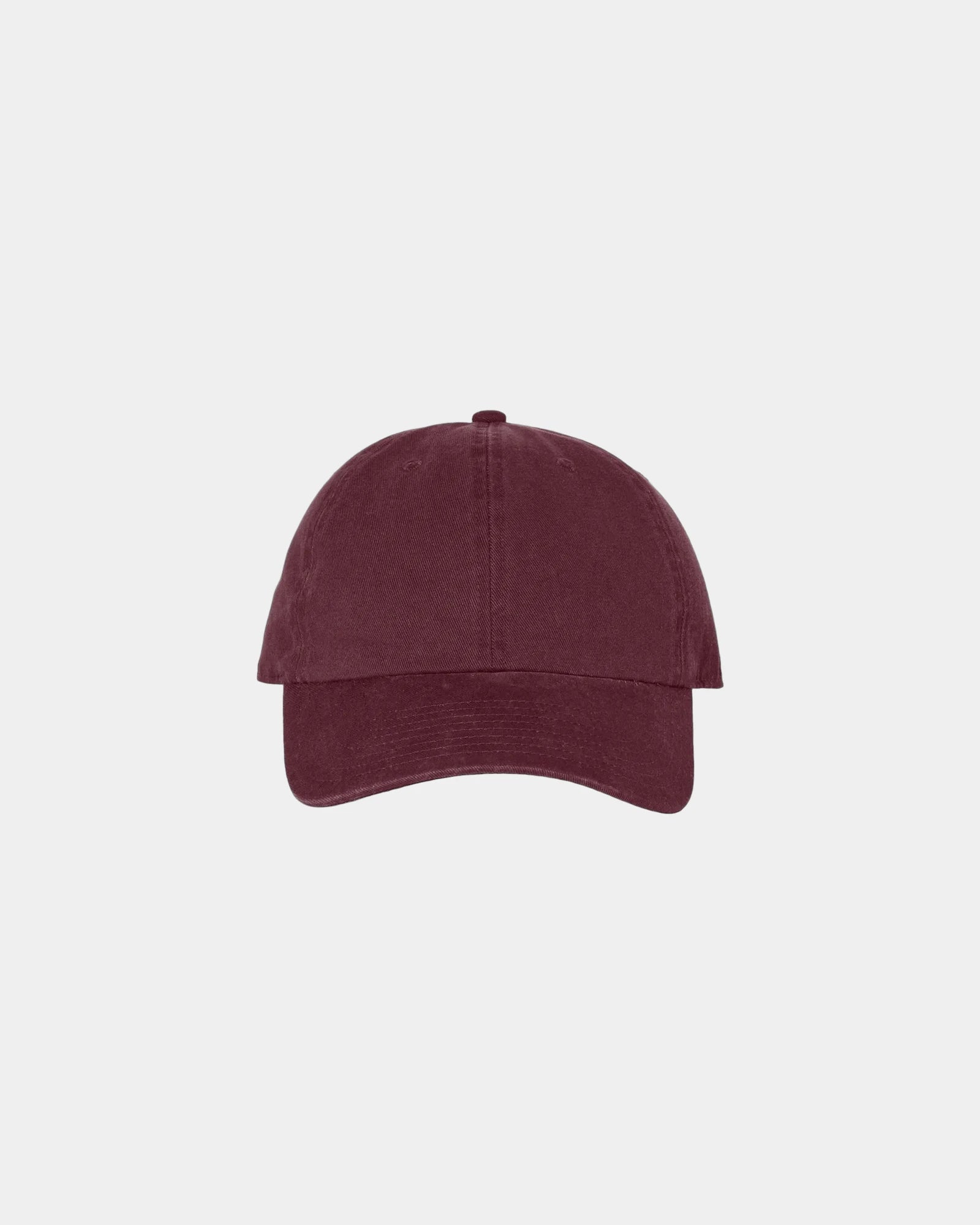 Custom low-profile six-panel cotton Clean Up cap - Dark Maroon