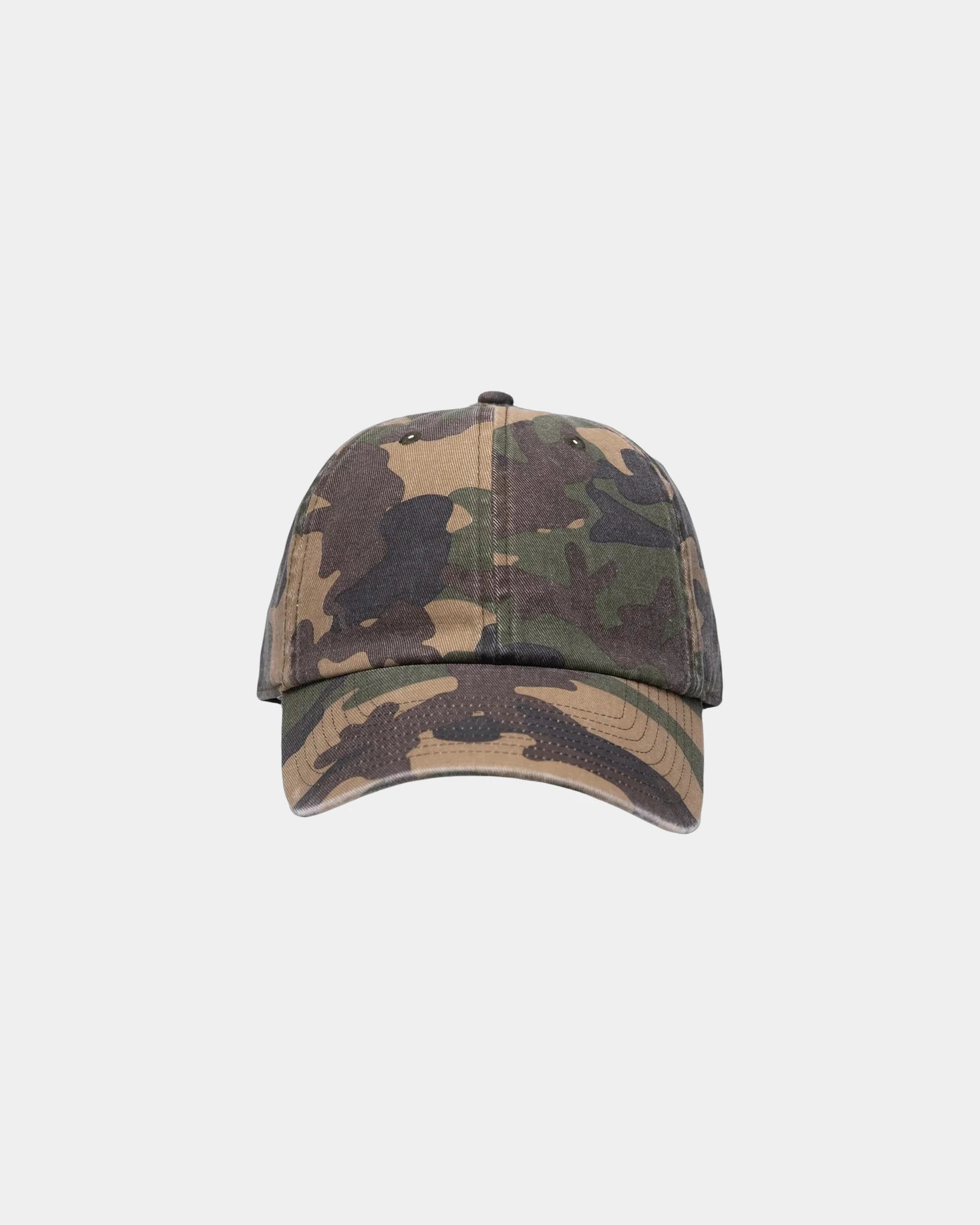 Custom low-profile six-panel cotton Clean Up cap - Camo Green