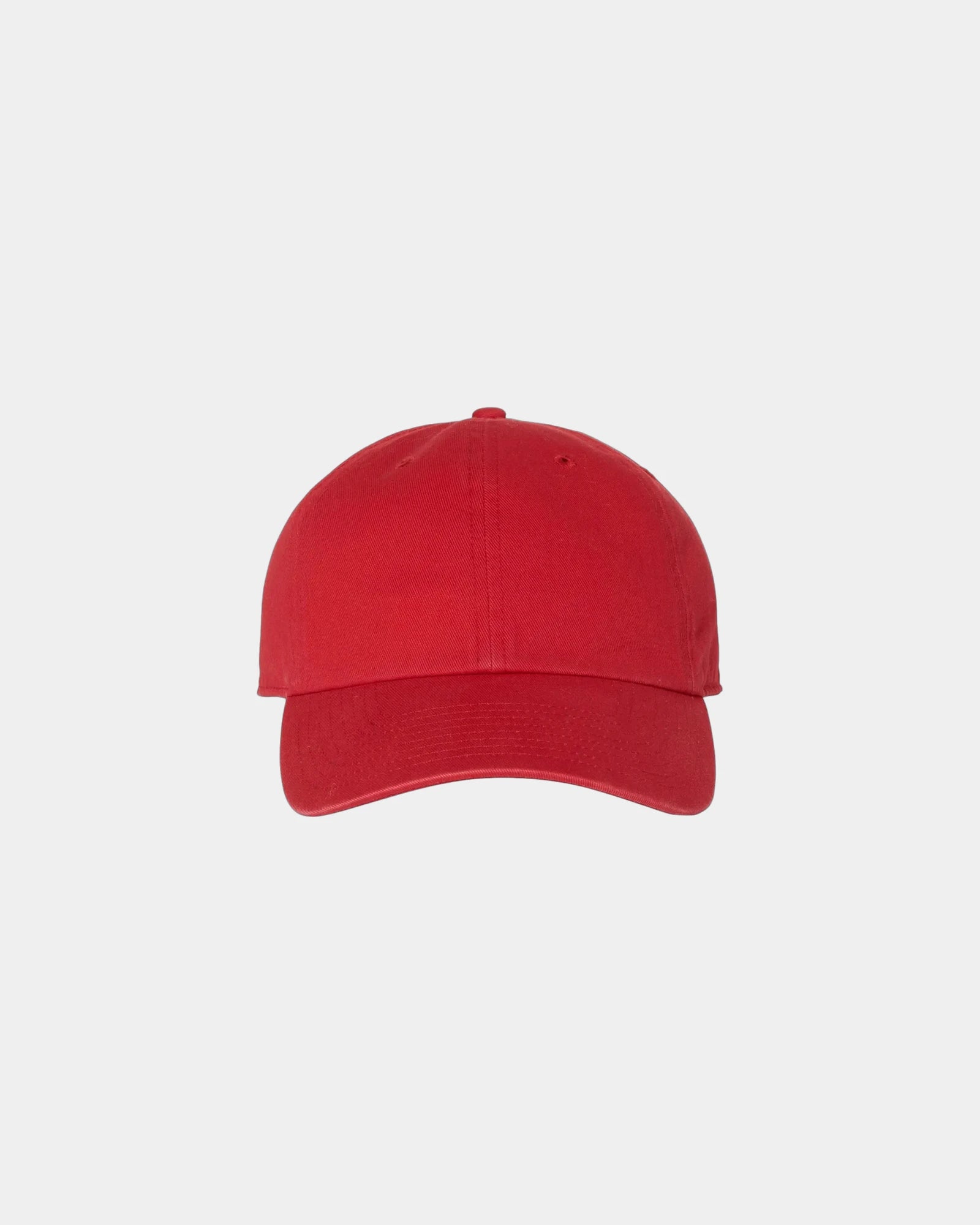 Custom low-profile six-panel cotton Clean Up cap - Red