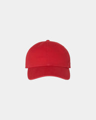 Custom low-profile six-panel cotton Clean Up cap - Red