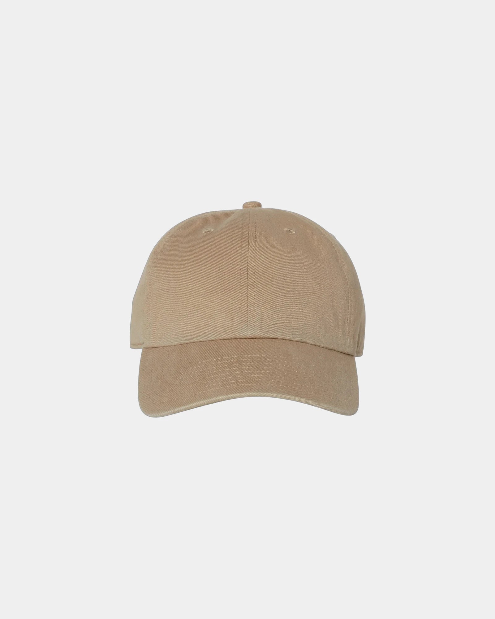 Custom low-profile six-panel cotton Clean Up cap - Khaki