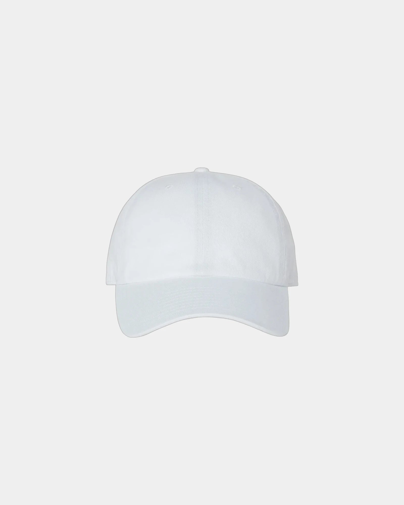 Custom low-profile six-panel cotton Clean Up cap - White