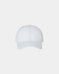 Custom low-profile six-panel cotton Clean Up cap - White