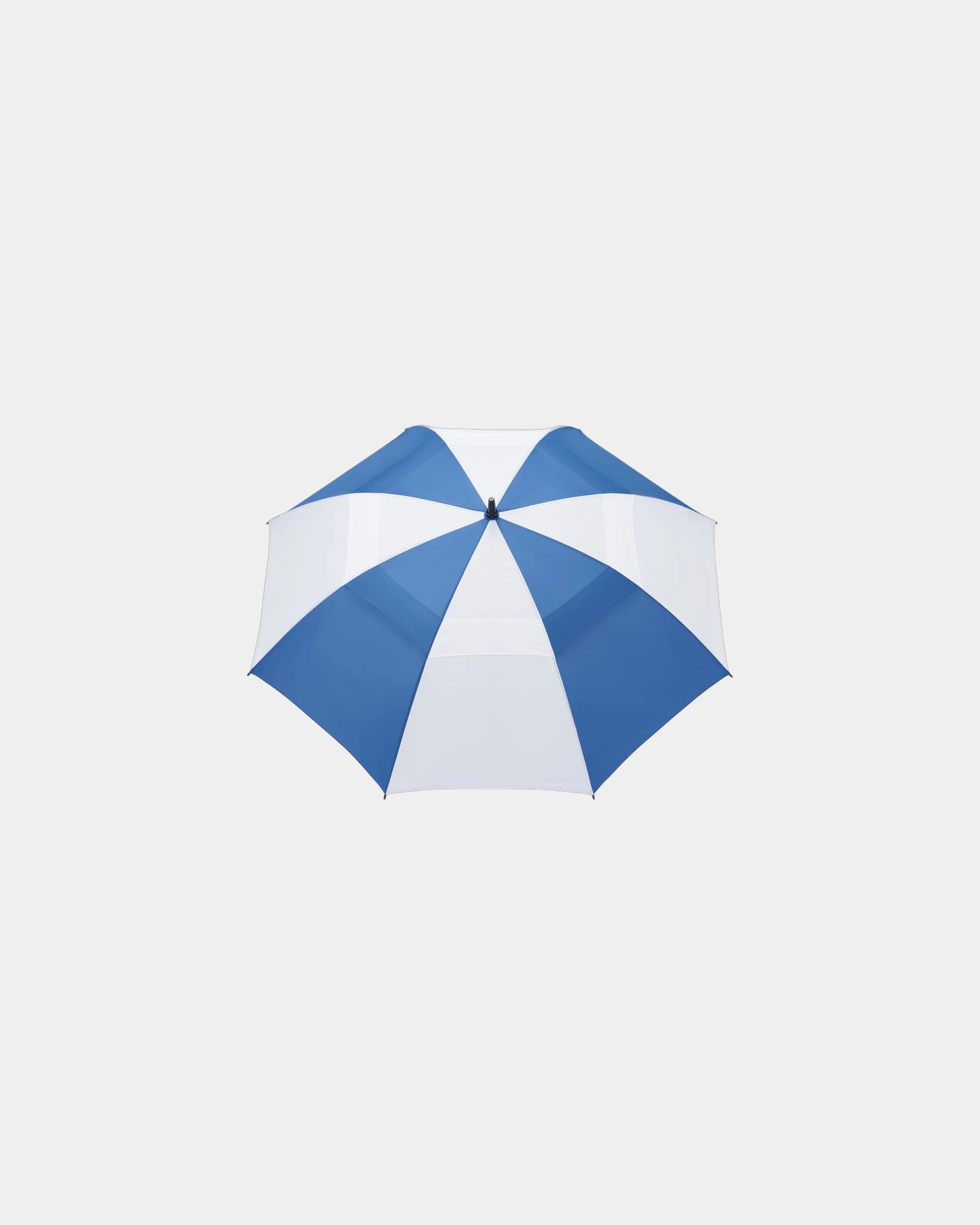 Custom RPET 58" golf umbrella with FSC wood handle - Royal/White