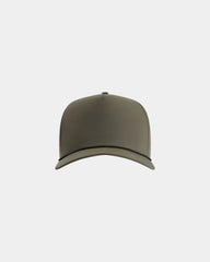 Custom recycled polyester five-panel cap Wrightson - Olive Green/ Black