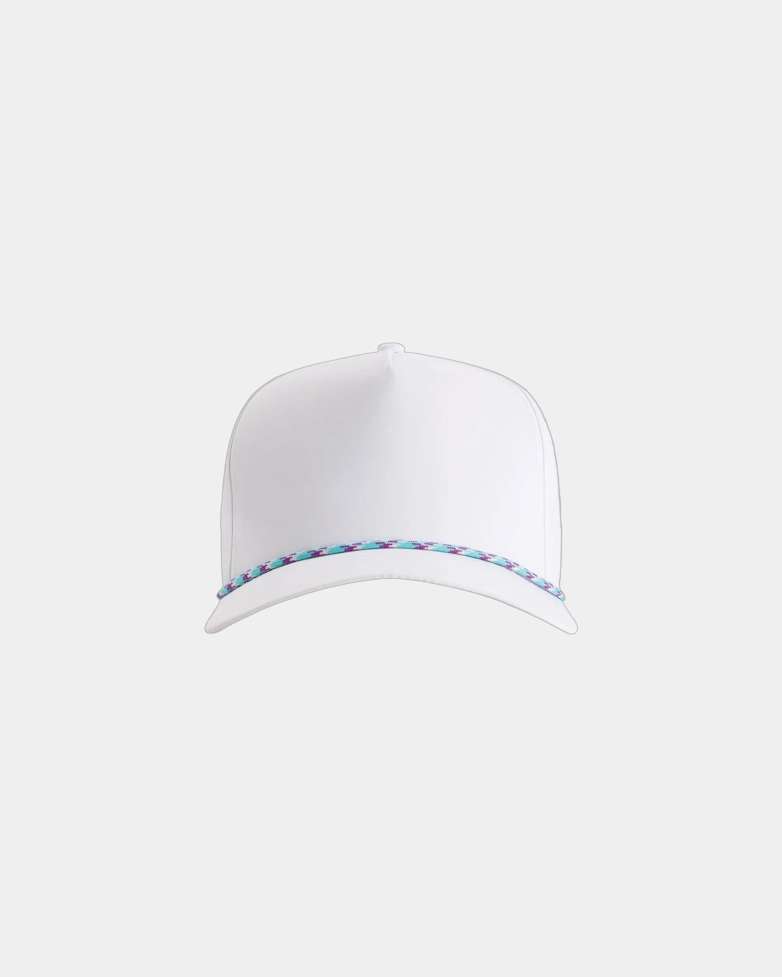 Custom recycled polyester five-panel cap Wrightson - White/ Teal-Purple