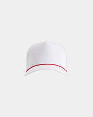 Custom recycled polyester five-panel cap Wrightson - White/ Red