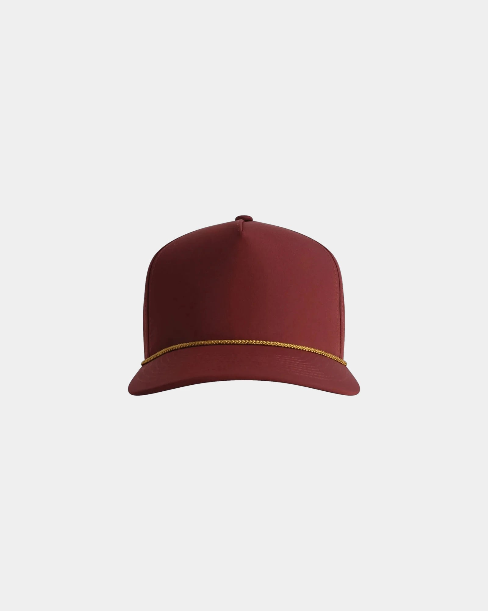 Custom recycled polyester five-panel cap Wrightson - Black Cherry/ Deep Gold