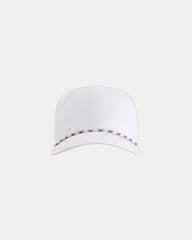 Custom recycled polyester five-panel cap Wrightson - White/ Light Blue-Red