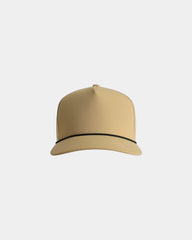 Custom recycled polyester five-panel cap Wrightson - Deep Gold/ Black