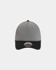 Custom recycled polyester five-panel cap Wrightson - Grey/ Black/ Black/ Grey