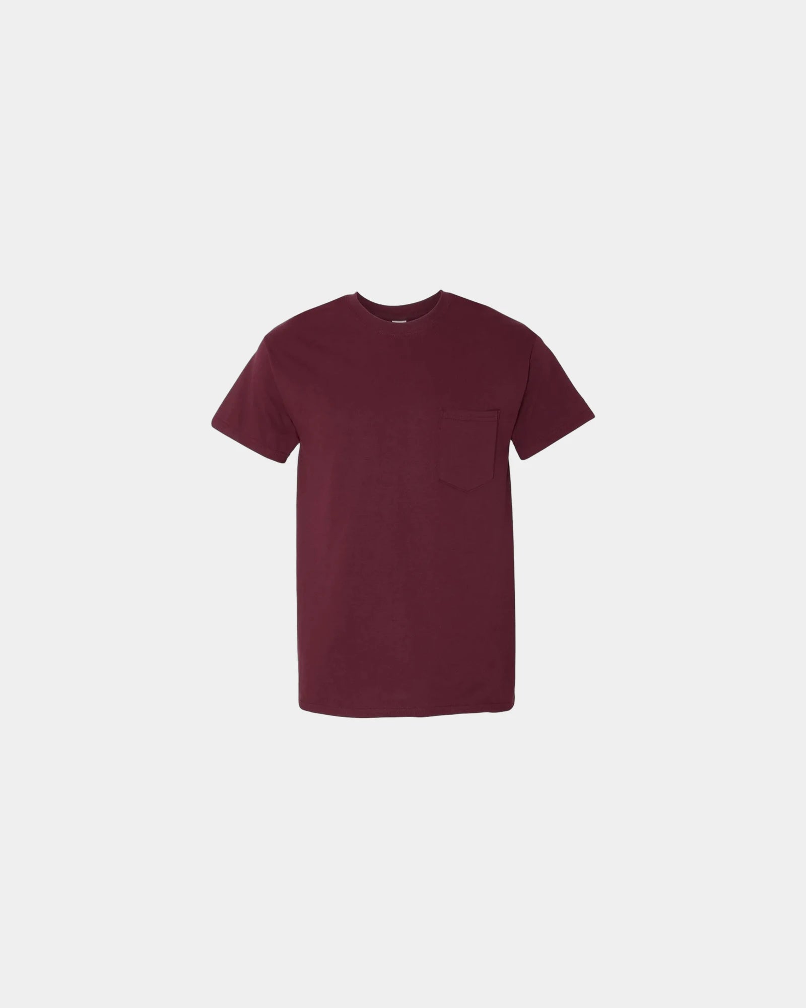 Custom heavyweight cotton pocket T-shirt for teams - Maroon