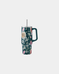 Custom insulated stainless steel 30-oz tumbler - Midnight Botanical