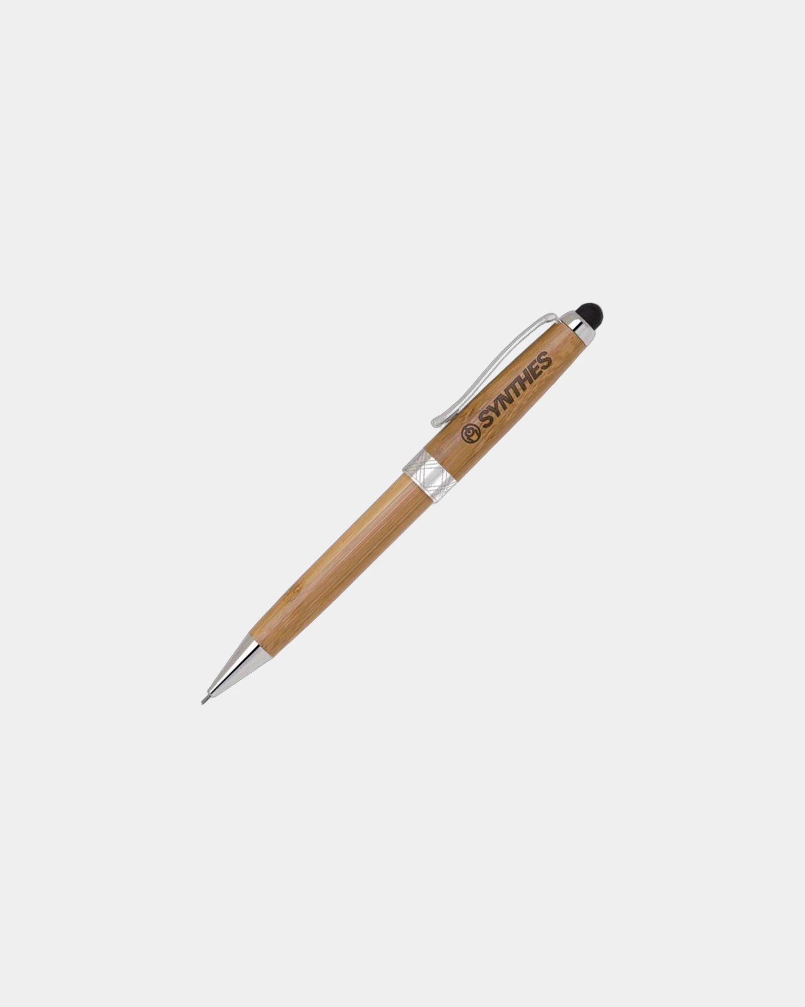 Custom bamboo stylus mechanical pencil 0.7 mm - Brown-Chrome