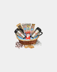 Custom stainless steel mug gift basket with chocolate - Brown