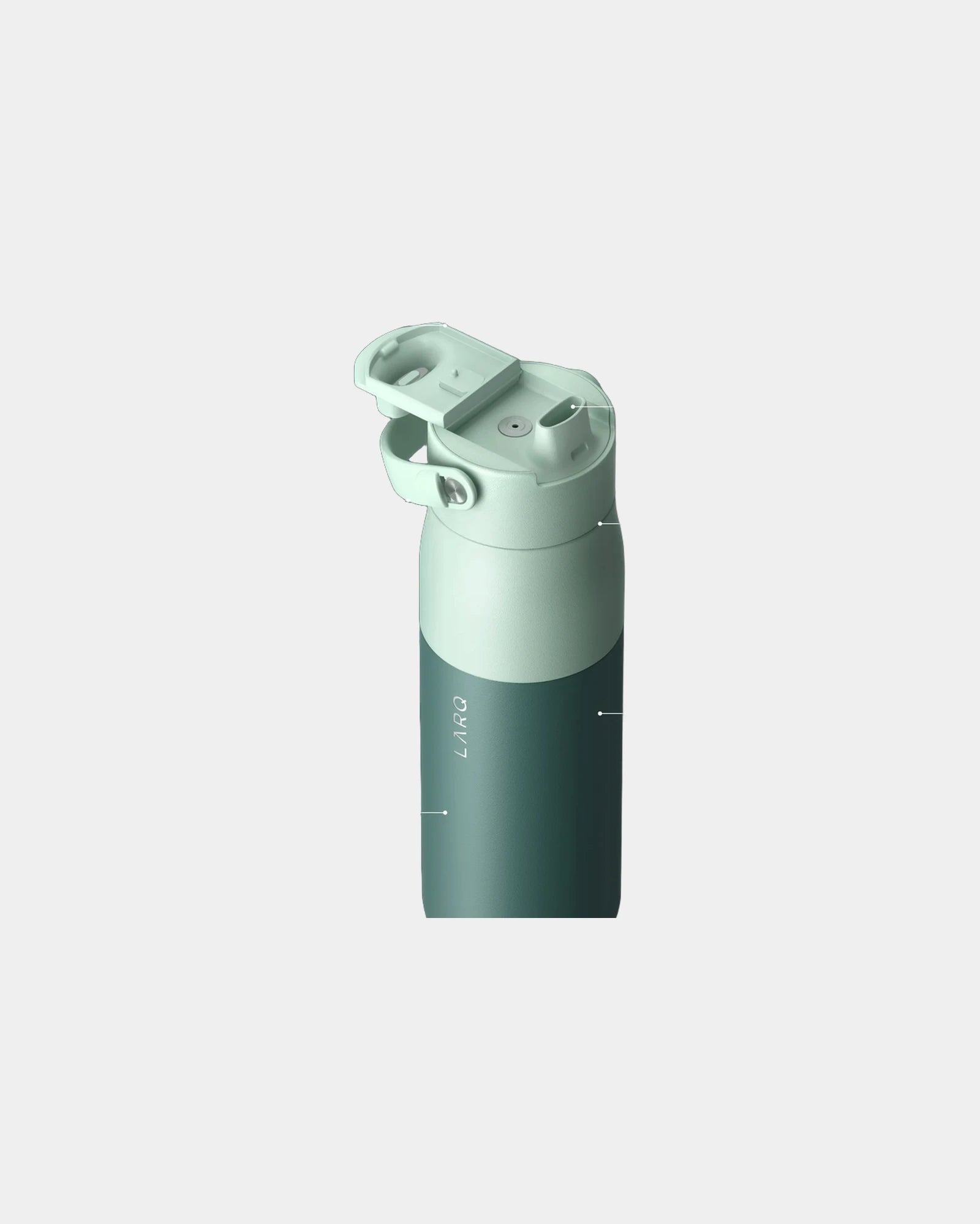 Custom insulated stainless steel LARQ Swig Top 23 oz - Eucalyptus Green