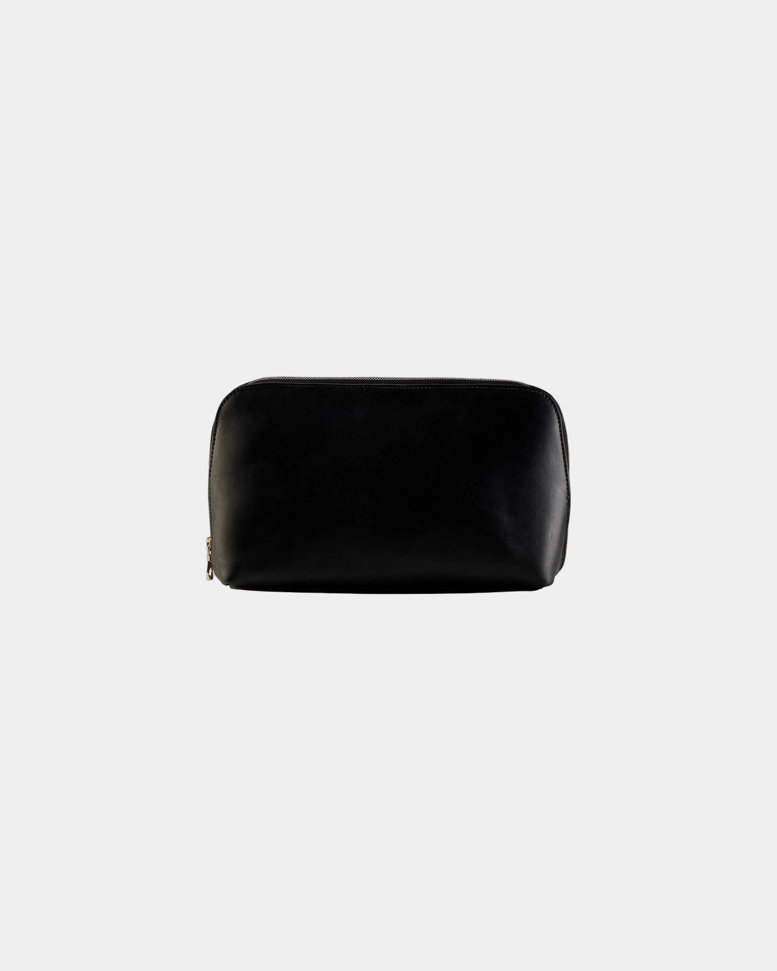 Custom full-grain leather catchall pouch gift - Black