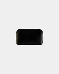 Custom full-grain leather catchall pouch gift - Black