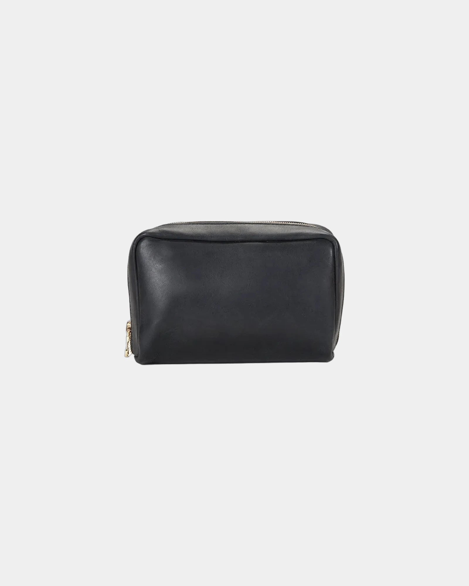 Custom full-grain leather organizer pouch 8.5 x 6 inches - Black