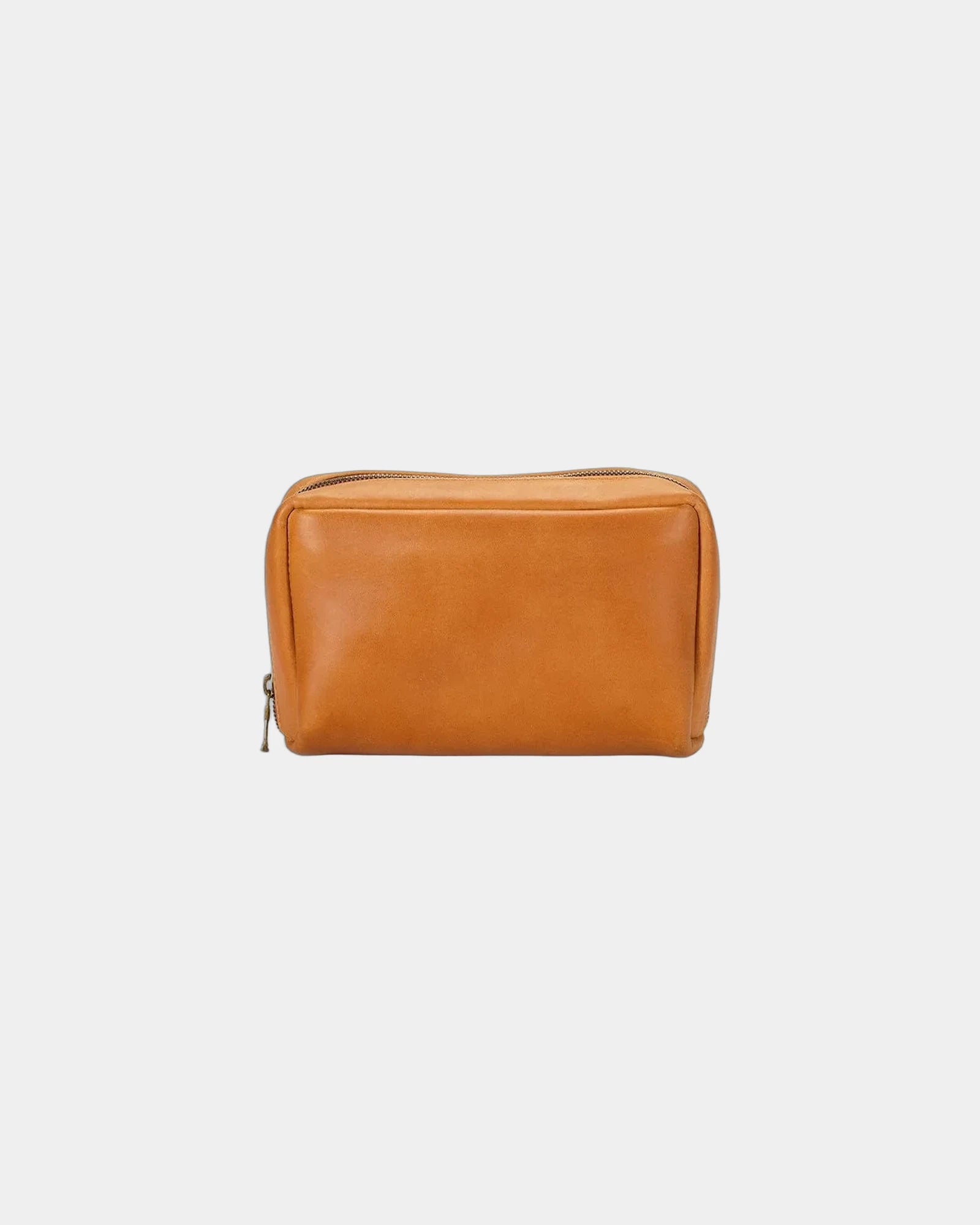 Custom full-grain leather organizer pouch 8.5 x 6 inches - Rust Brown