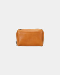 Custom full-grain leather organizer pouch 8.5 x 6 inches - Rust Brown