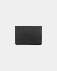 Custom full-grain leather laptop sleeve 13" x 9.5" - Black