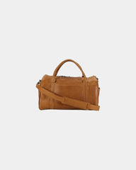 Custom full-grain leather weekender bag carry-on - Rust Brown