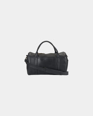 Custom full-grain leather weekender bag carry-on - Black