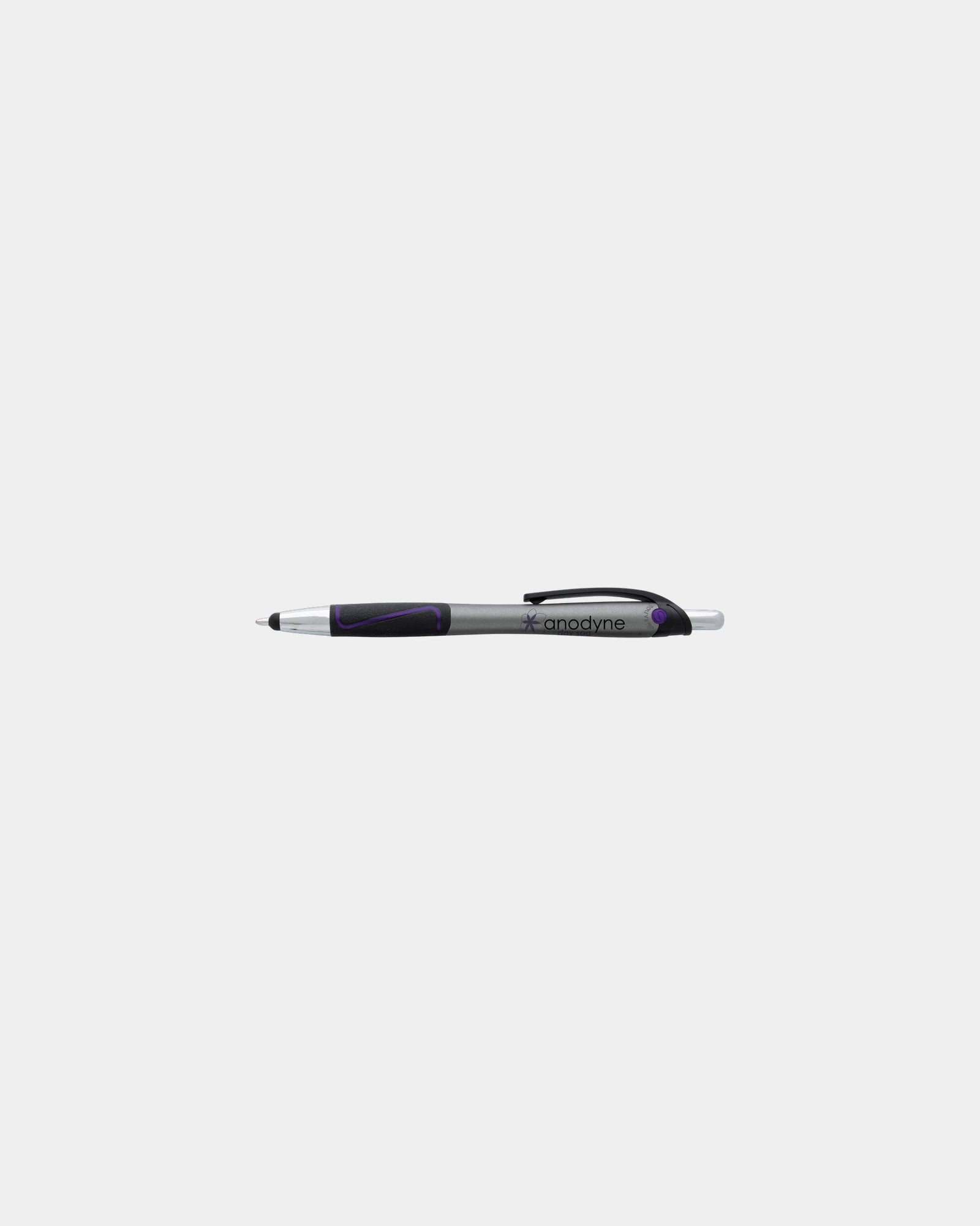 Custom ABS plastic stylus pen with bold 1.2mm tip - Purple/Blue Ink