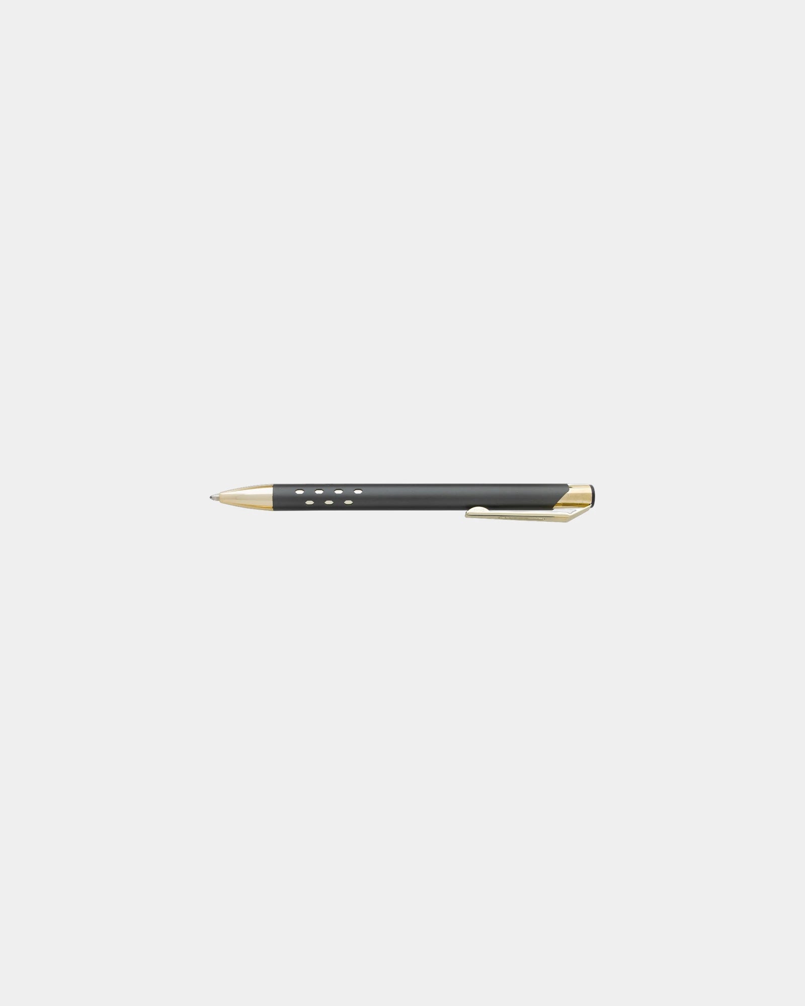 Custom recycled ABS metallic gold trim ballpoint pen - Charcoal