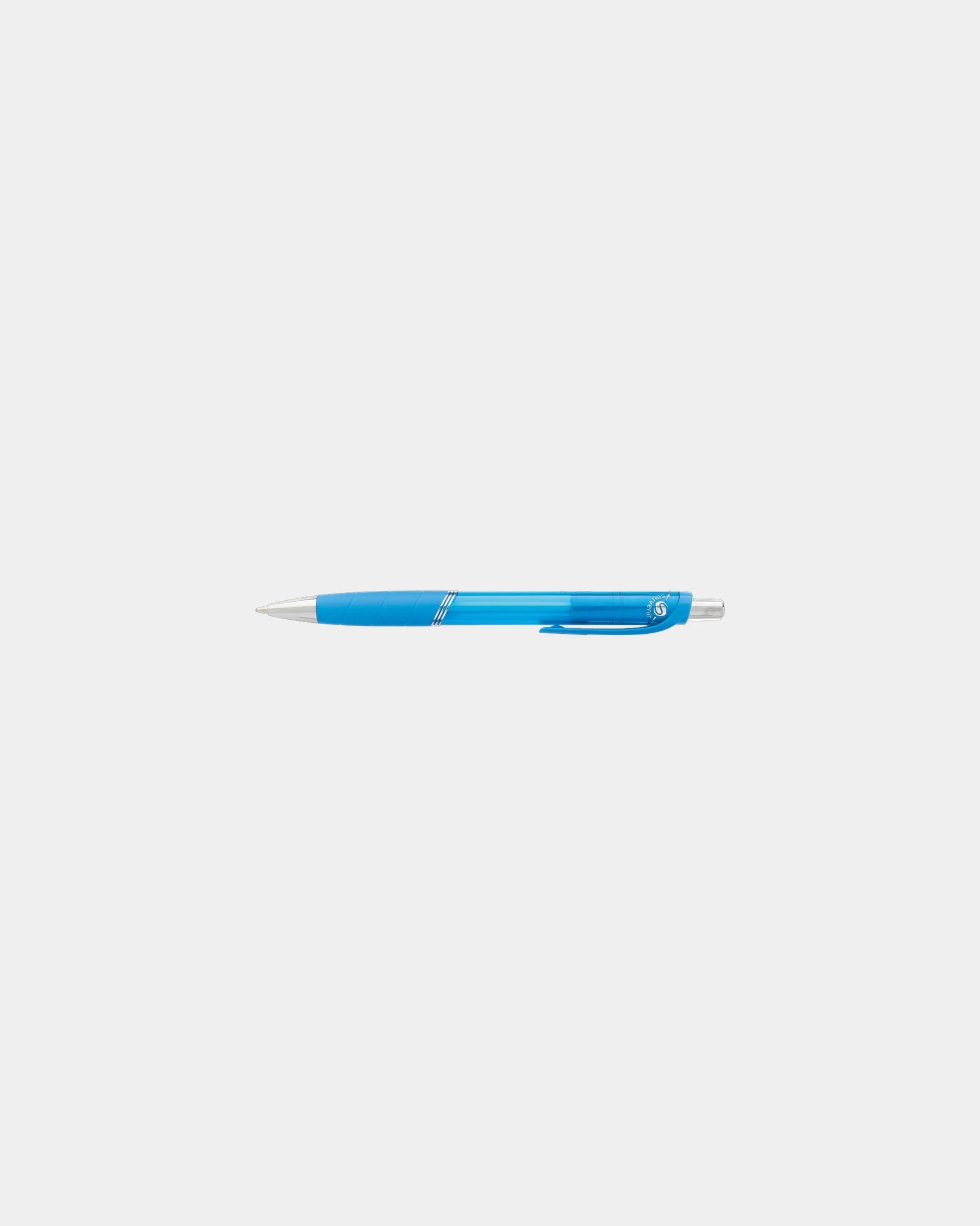 Custom translucent ballpoint pen with rubber grip - Turquoise