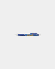 Custom translucent ballpoint pen with rubber grip - Blue