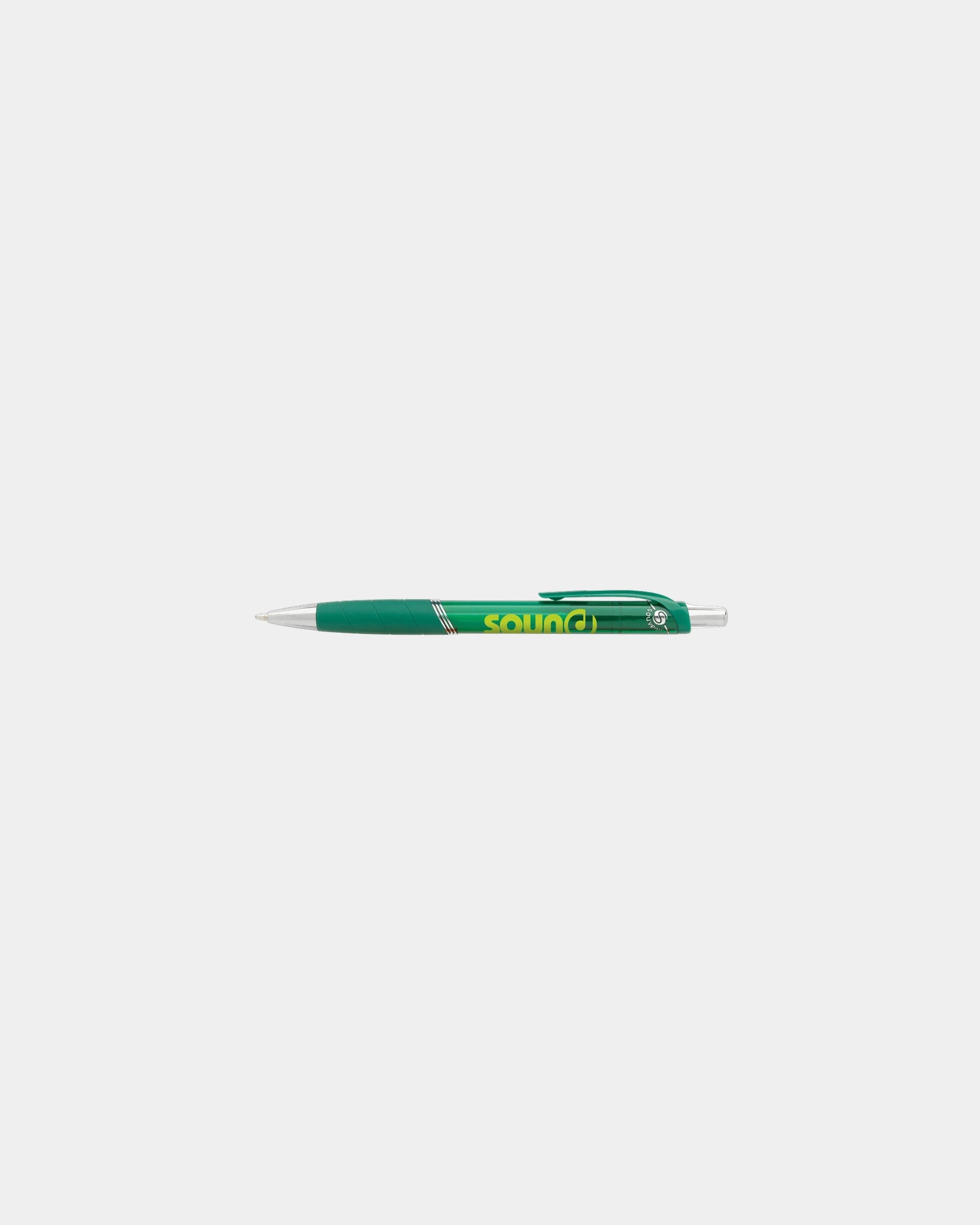 Custom translucent ballpoint pen with rubber grip - Green