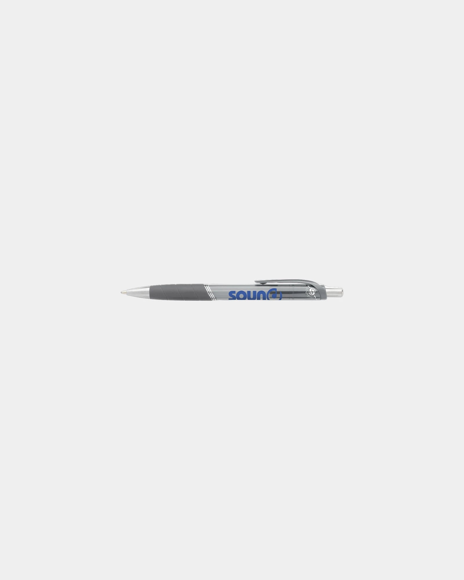 Custom translucent ballpoint pen with rubber grip - Gray