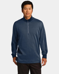 Custom 8.3-oz polyester 1/2-zip cover-up Nike Dri-FIT - Midnight Navy Heather/ Midnight Navy