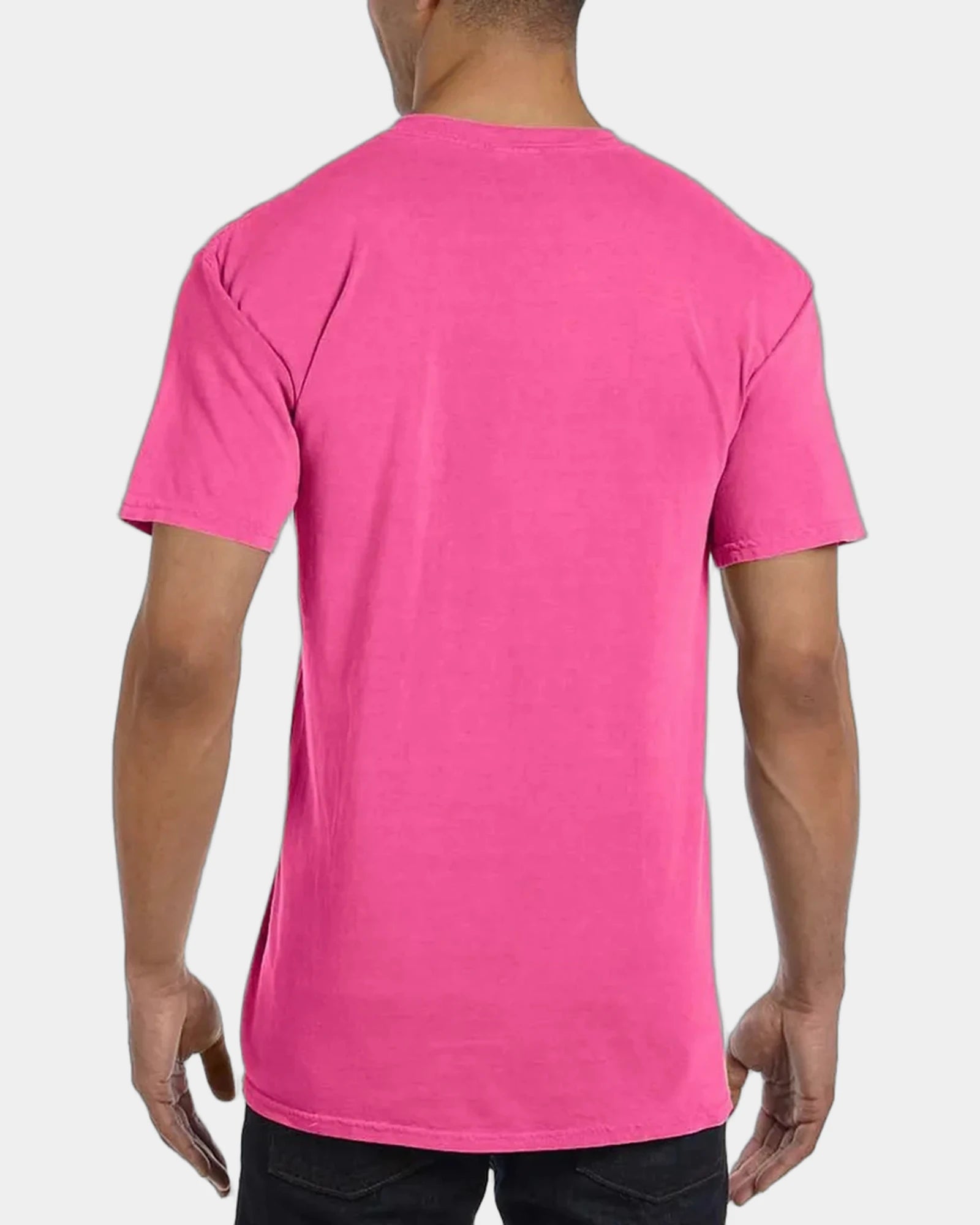 Custom cotton pocket t-shirt with heavyweight fabric - Neon Pink