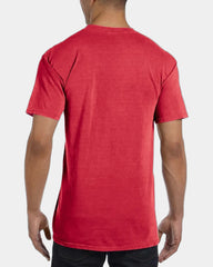 Custom cotton pocket t-shirt with heavyweight fabric - Red
