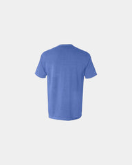 Custom cotton pocket t-shirt with heavyweight fabric - Flo Blue