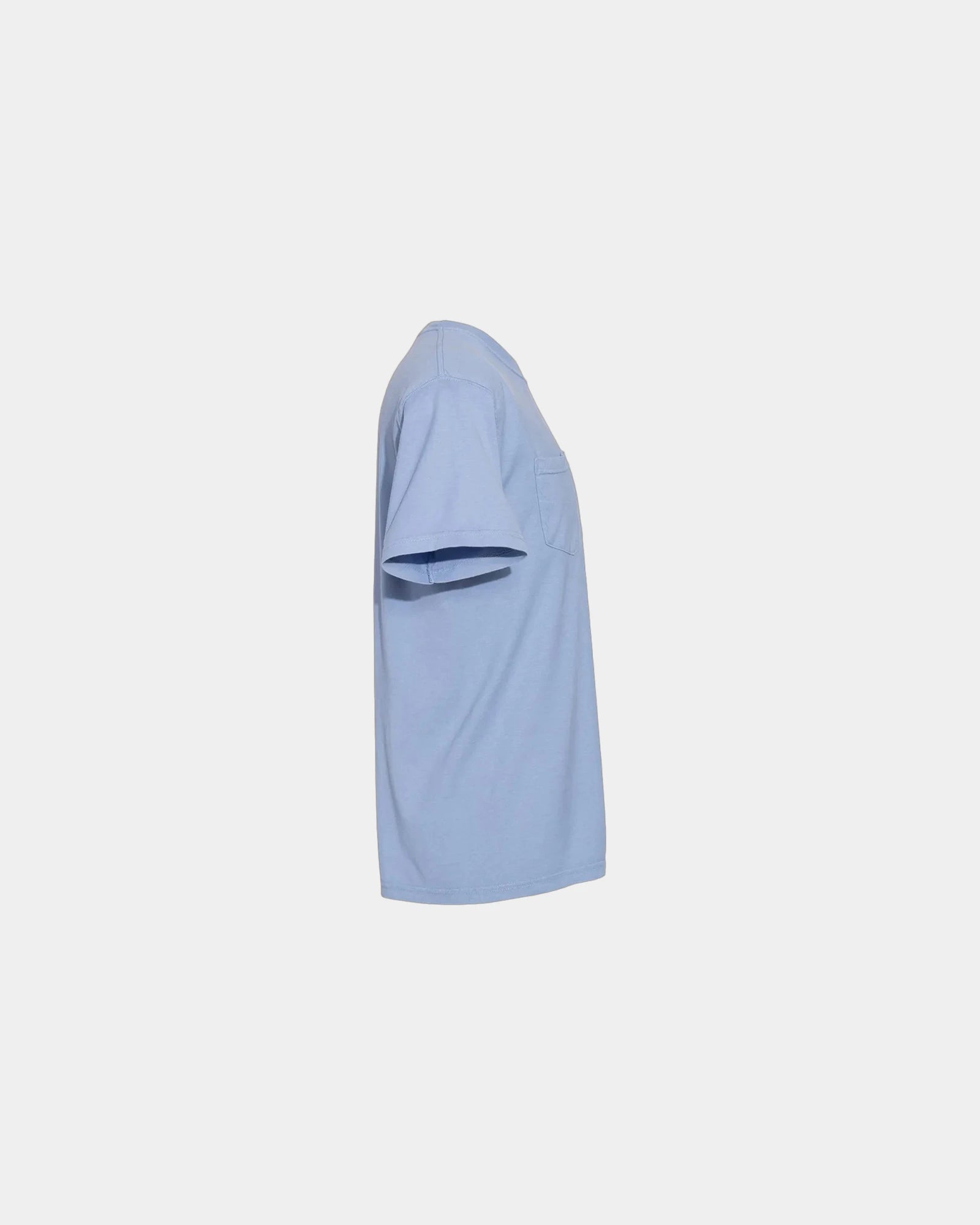 Custom cotton pocket t-shirt with heavyweight fabric - Washed Denim