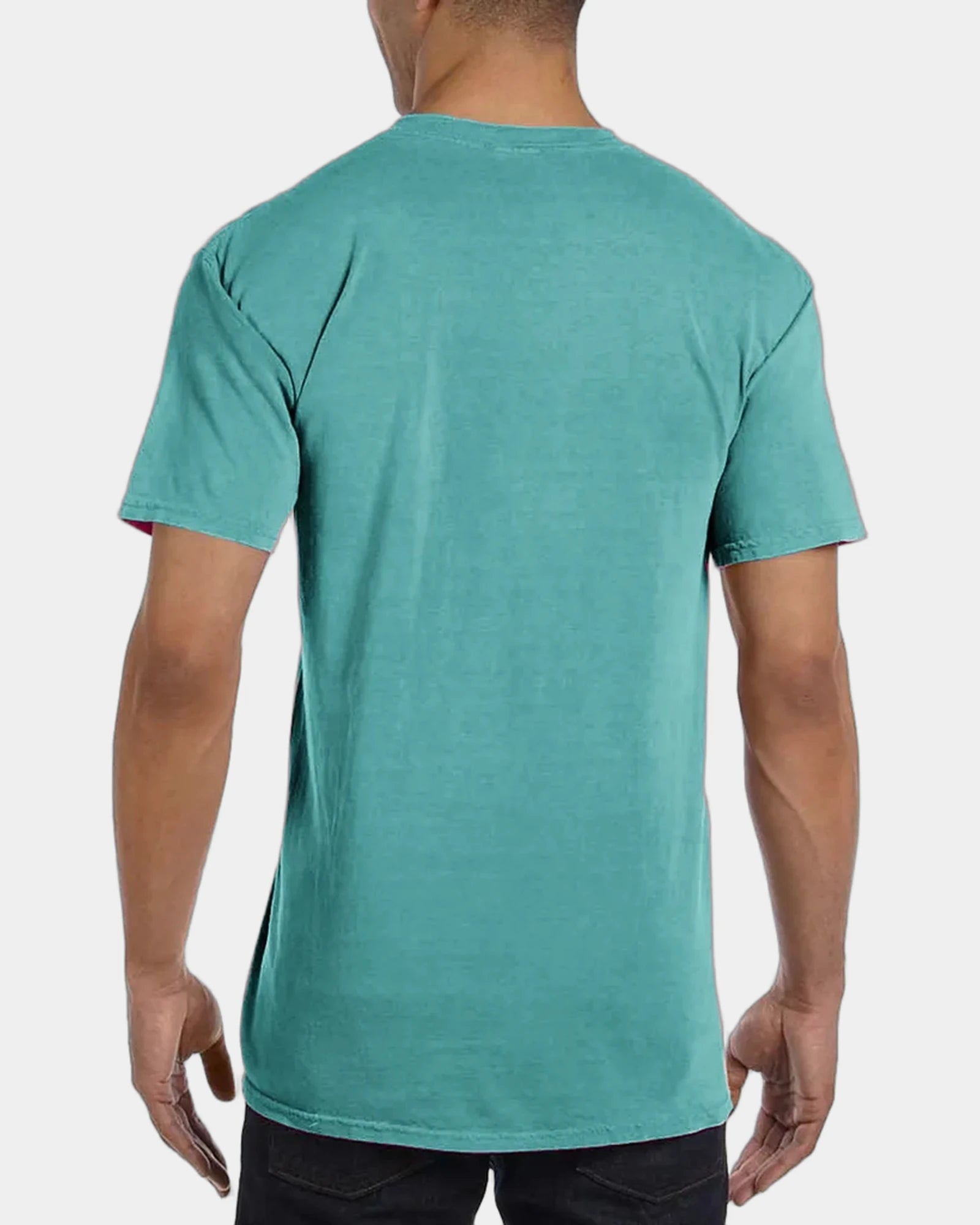 Custom cotton pocket t-shirt with heavyweight fabric - Seafoam