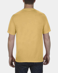 Custom cotton pocket t-shirt with heavyweight fabric - Mustard