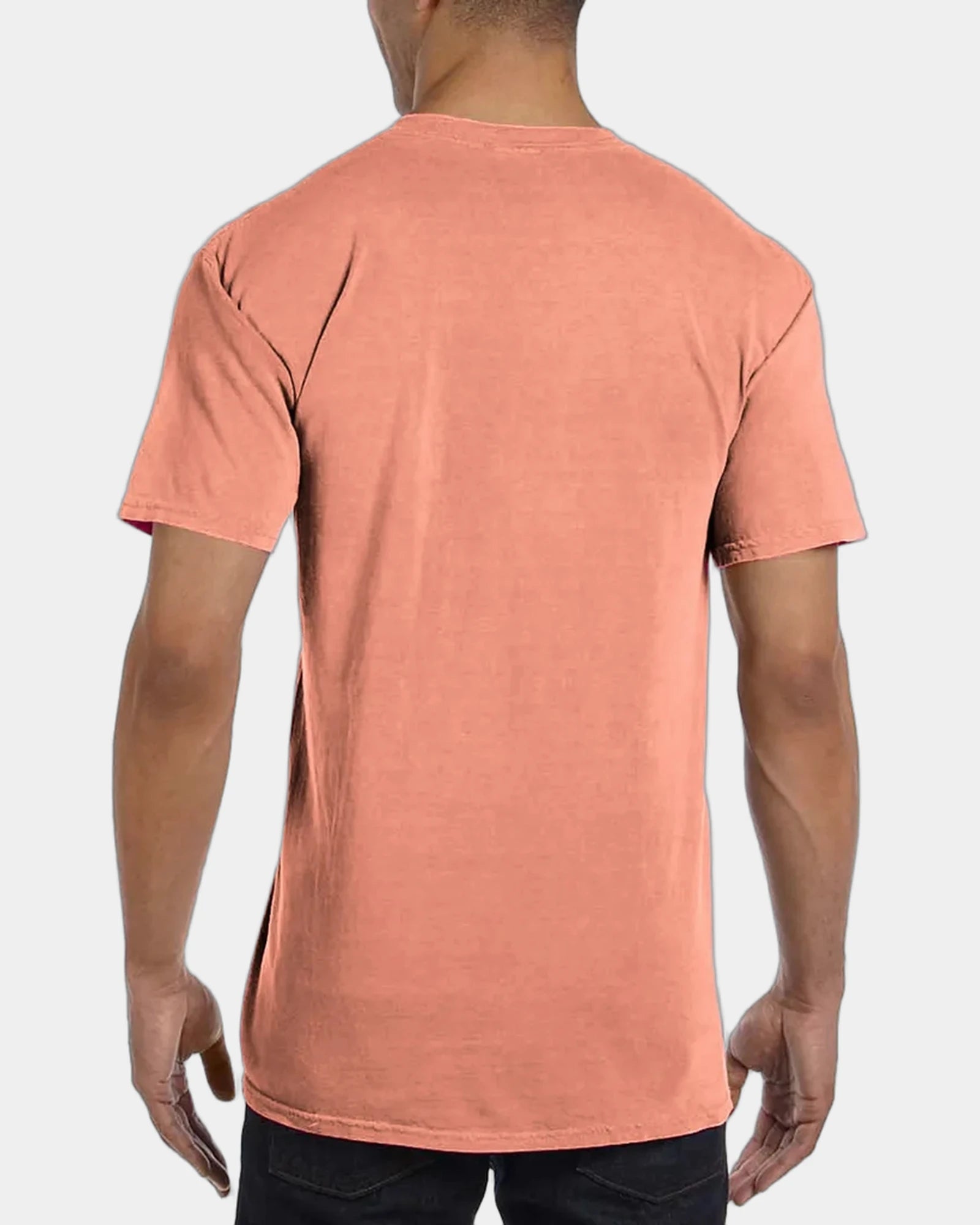 Custom cotton pocket t-shirt with heavyweight fabric - Terracota