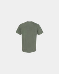Custom cotton pocket t-shirt with heavyweight fabric - Moss Green