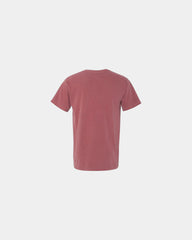 Custom cotton pocket t-shirt with heavyweight fabric - Brick